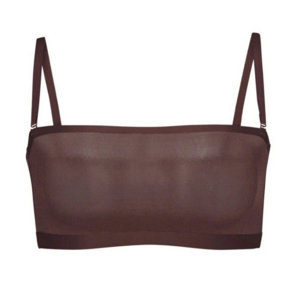 Skins Powermesh Bandeau Bralette In Cocoa Sz XL New